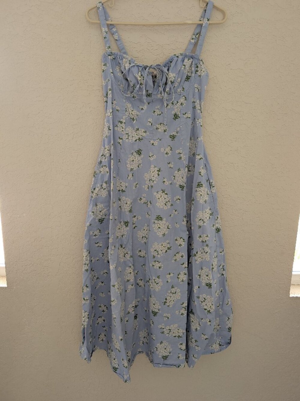 Sim & Sam Floral Summer Spring Coastal Maxi Dress With Pockets Size M